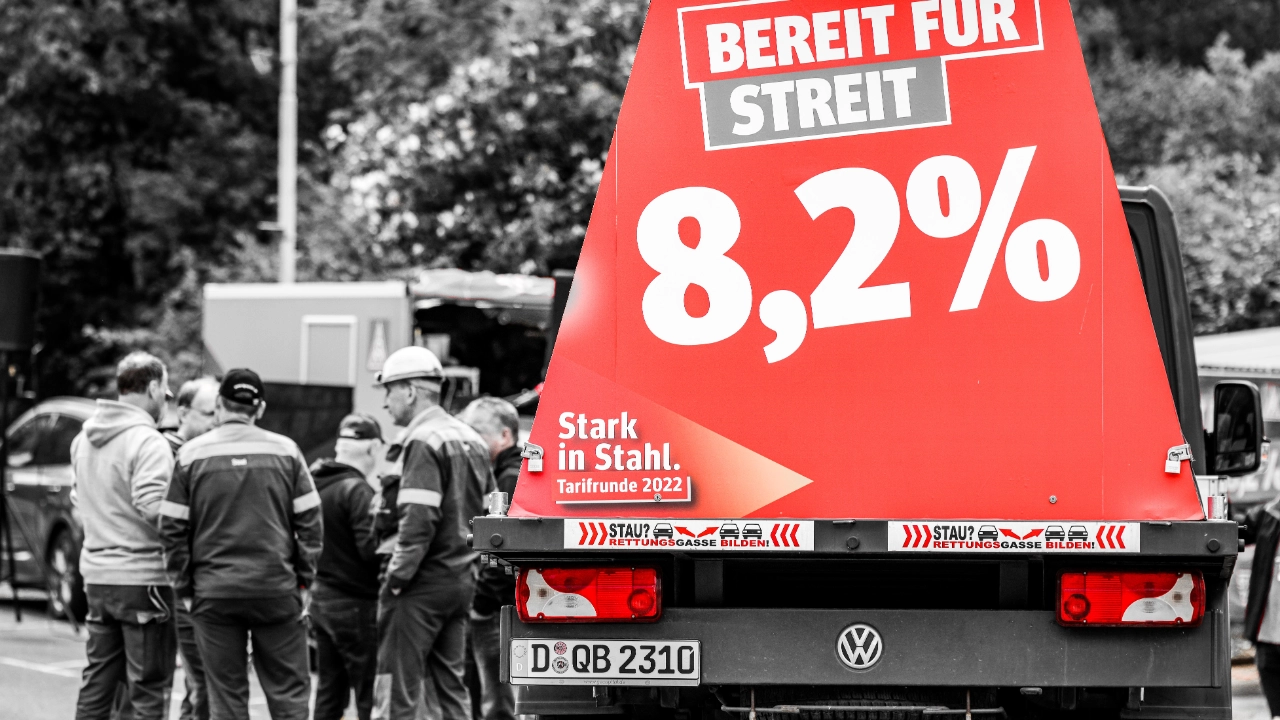 Impressionen des Warnstreiks zur Eisen und Stahl Tarifrunde im Kreis Olpe