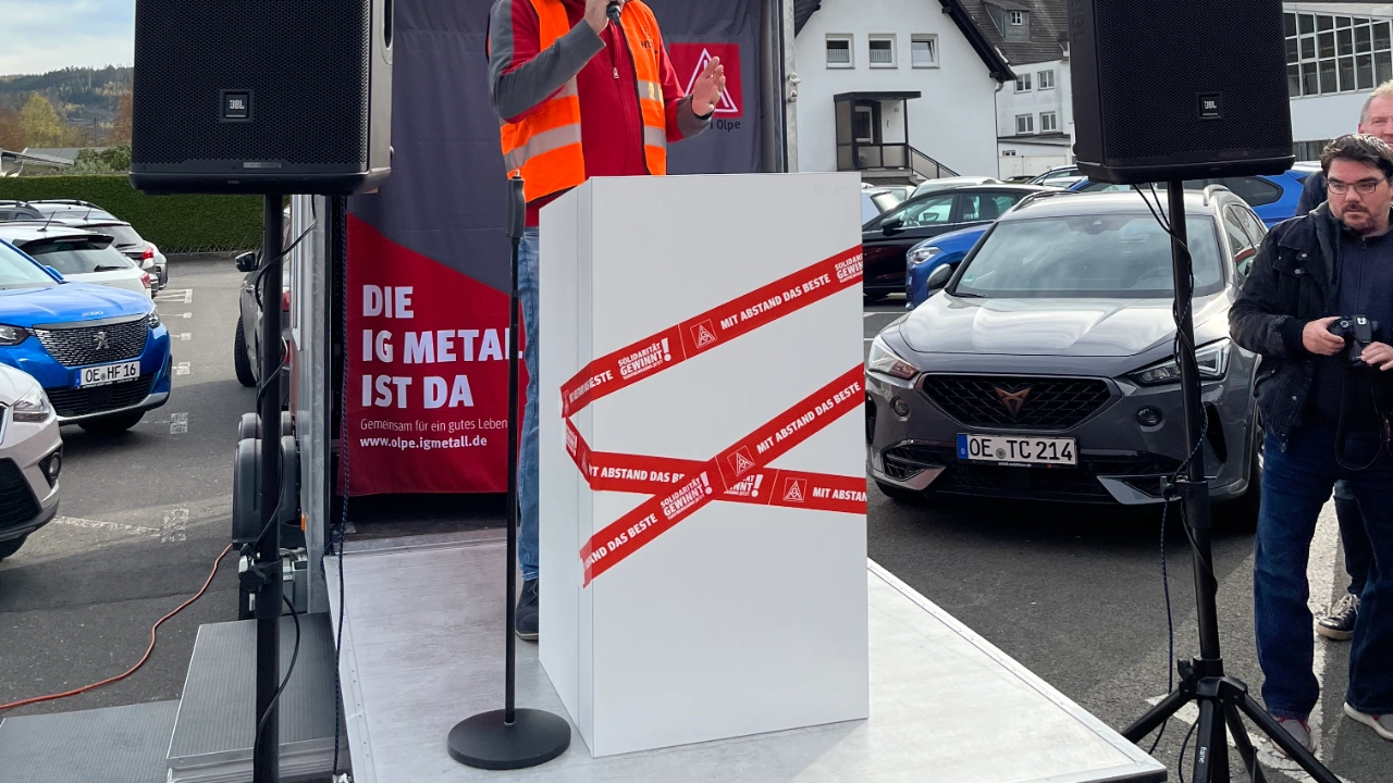 Impressionen Warnstreik Hensel Electric Kreis Olpe