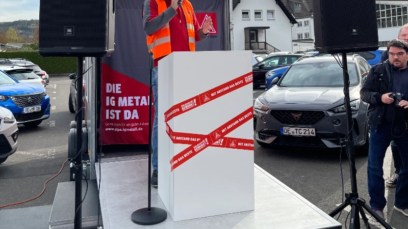 Impressionen Warnstreik Hensel Electric Kreis Olpe