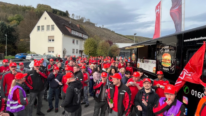 Impressionen Warnstreik Hensel Electric Kreis Olpe