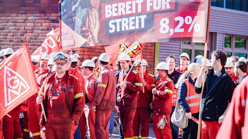 Tarifrunde Eisen und Stahl 2022: Warnstreik Georgsmarienhütte