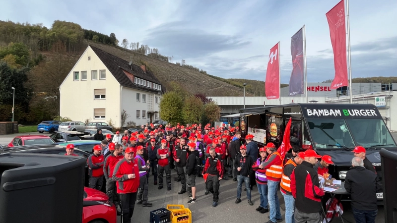 Impressionen Warnstreik Hensel Electric Kreis Olpe