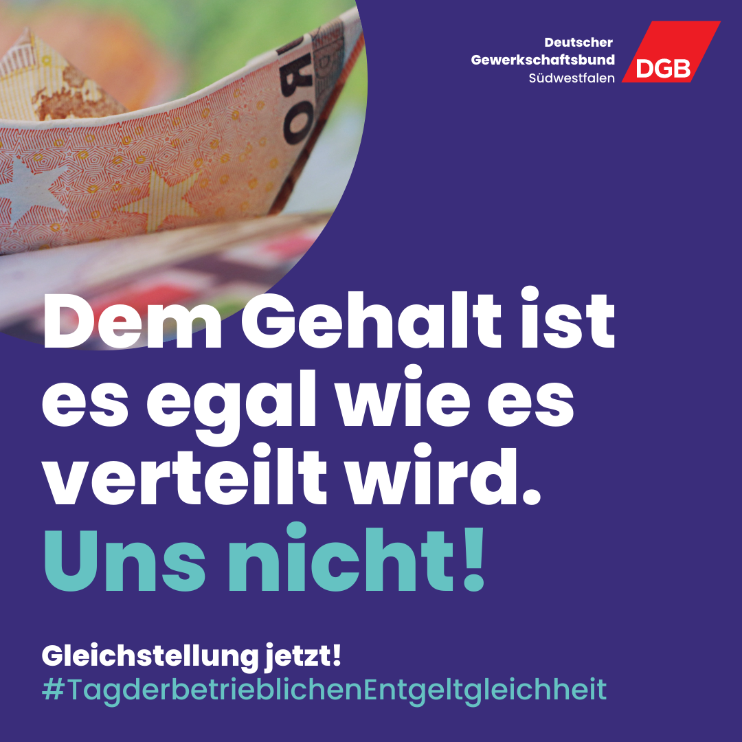 Dem Gehalt ist es egal wie es verteilt ist, uns nicht. #tagderbetrieblichenentgeltgleichheit