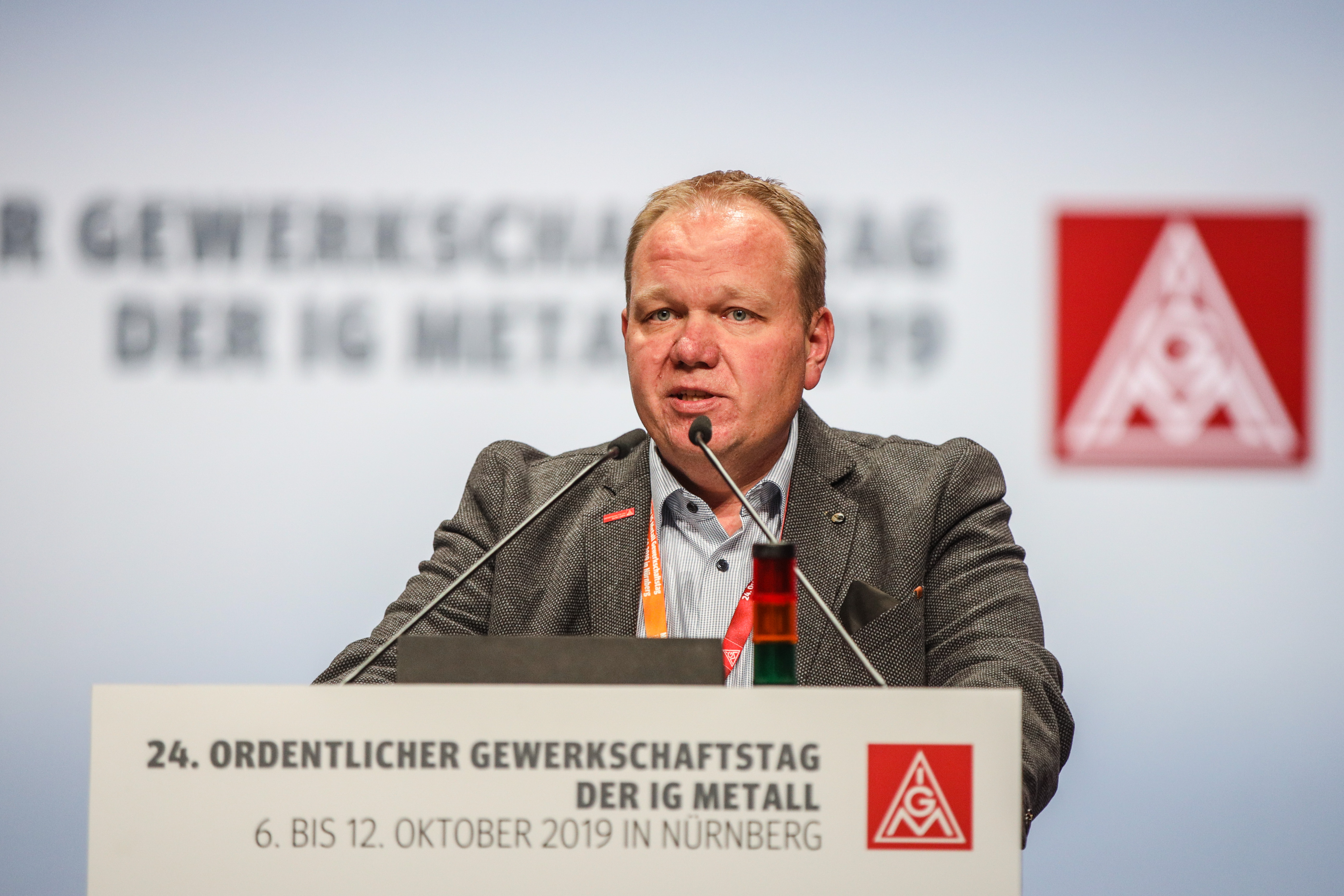 André Arenz spricht auf dem Gewerkschaftstag 2019 in Nürnberg