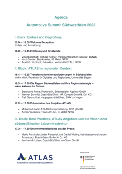 Agenda: Automotive Summit Südwestfalen 2023